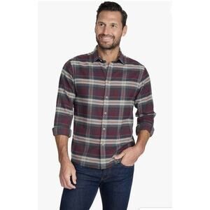 UNTUCKit Greyton Slim Fit Flannel Plaid Long Sleeve Casual Shirt Sz L